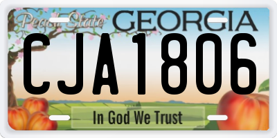 GA license plate CJA1806