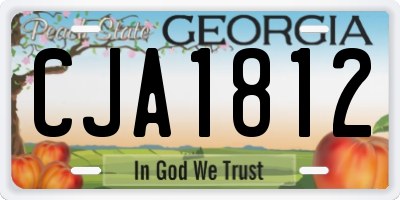 GA license plate CJA1812
