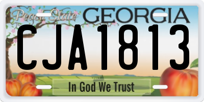 GA license plate CJA1813