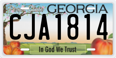 GA license plate CJA1814