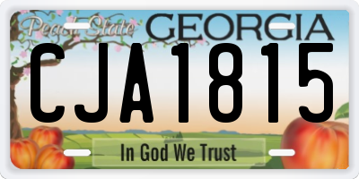 GA license plate CJA1815