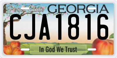 GA license plate CJA1816