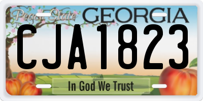 GA license plate CJA1823