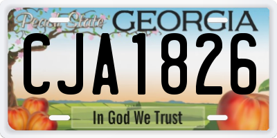 GA license plate CJA1826