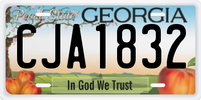 GA license plate CJA1832
