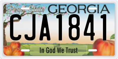 GA license plate CJA1841