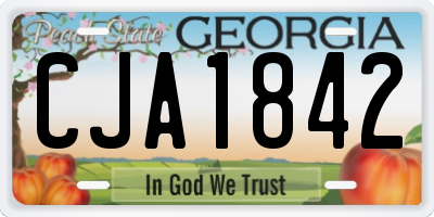 GA license plate CJA1842