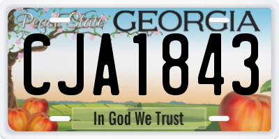 GA license plate CJA1843