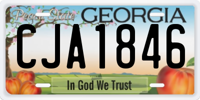 GA license plate CJA1846
