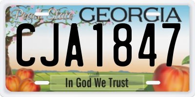 GA license plate CJA1847