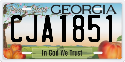 GA license plate CJA1851