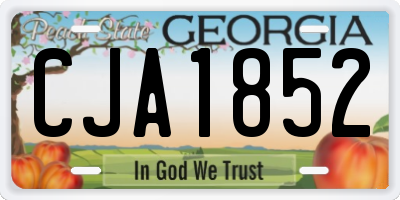 GA license plate CJA1852