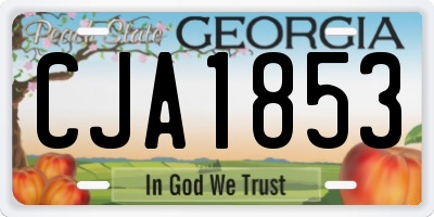 GA license plate CJA1853