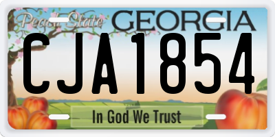 GA license plate CJA1854