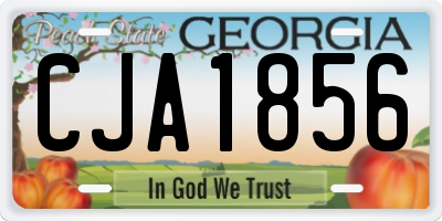 GA license plate CJA1856