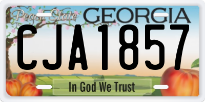 GA license plate CJA1857
