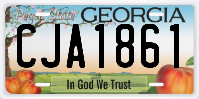 GA license plate CJA1861