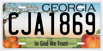 GA license plate CJA1869