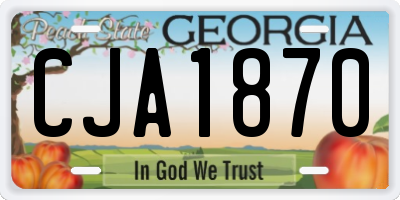GA license plate CJA1870