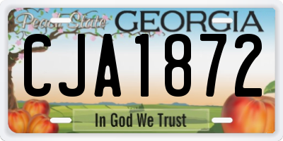 GA license plate CJA1872