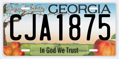 GA license plate CJA1875