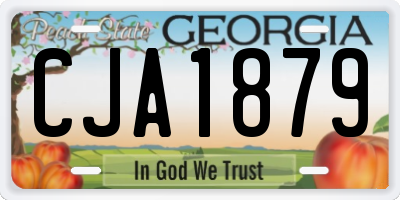 GA license plate CJA1879
