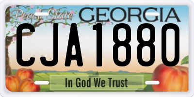 GA license plate CJA1880