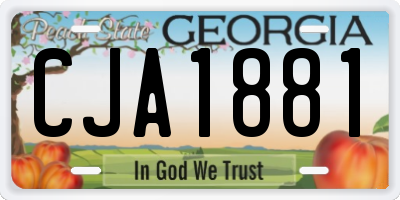 GA license plate CJA1881