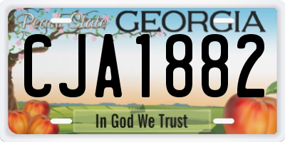 GA license plate CJA1882