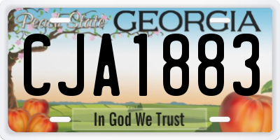 GA license plate CJA1883