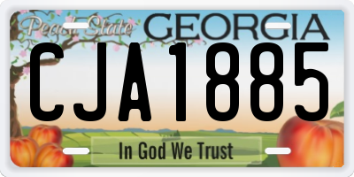 GA license plate CJA1885