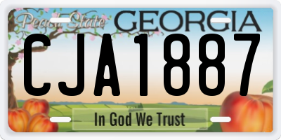GA license plate CJA1887