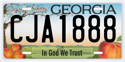 GA license plate CJA1888