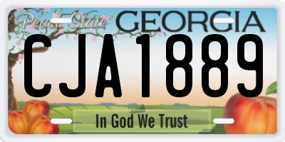 GA license plate CJA1889