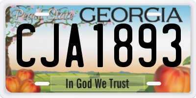 GA license plate CJA1893