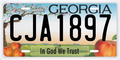 GA license plate CJA1897