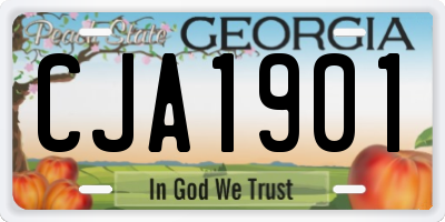 GA license plate CJA1901