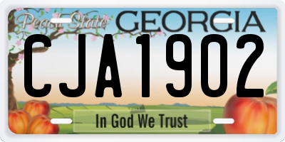 GA license plate CJA1902