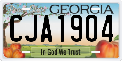 GA license plate CJA1904