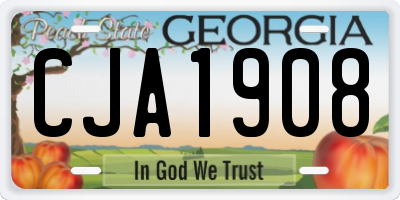 GA license plate CJA1908