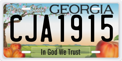 GA license plate CJA1915