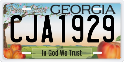 GA license plate CJA1929