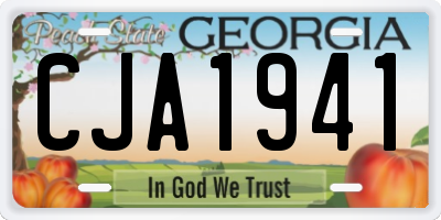 GA license plate CJA1941