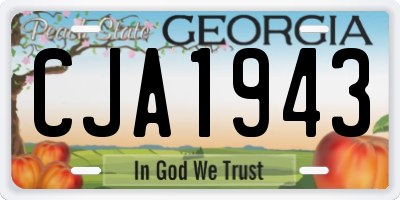 GA license plate CJA1943