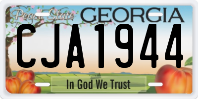 GA license plate CJA1944