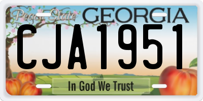GA license plate CJA1951