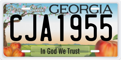 GA license plate CJA1955