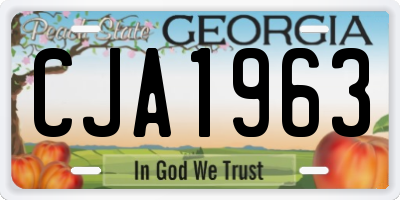 GA license plate CJA1963