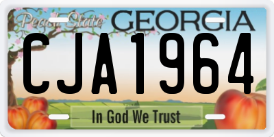 GA license plate CJA1964