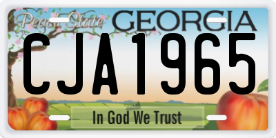 GA license plate CJA1965